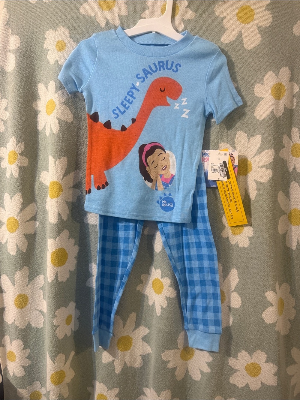 Target Light Blue & Orange 'Sleepy-Saurus' Dino Pajama Set